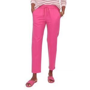 J. Crew Linen-blend slim wide-leg drawstring pant In Pink/Snapdragon Size 6